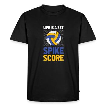 Volley-ball Volley-ball - T-shirt Premium bio Homme - noir - Devant - Nico (187cm)