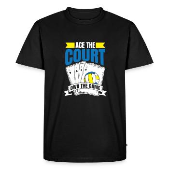 Volleyball Volleyball Ace Card - Men's Premium Organic T-Shirt - black - Front - Nico (187cm)