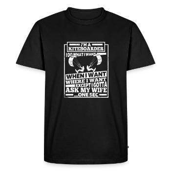 Kitesurfer Kitesurf Kitesurf Kitesurf Drôle - T-shirt Premium bio Homme - noir - Devant - Nico (187cm)