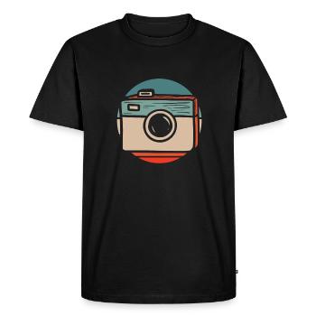 Photographe Appareil photo de photographie - T-shirt Premium bio Homme - noir - Devant - Nico (187cm)