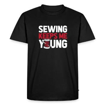 Sewing Sewing Machine - Men's Premium Organic T-Shirt - black - Front - Nico (187cm)