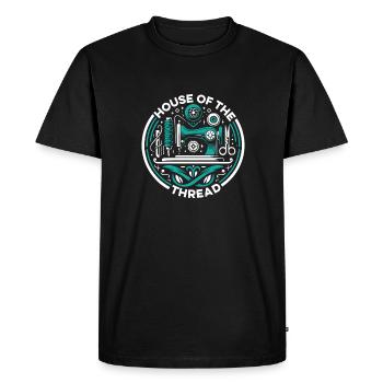 Sewing Sewing Machine - Men's Premium Organic T-Shirt - black - Front - Nico (187cm)