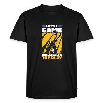 Volley-ball Volley-ball - T-shirt Premium bio Homme - noir - Devant - Nico (187cm)