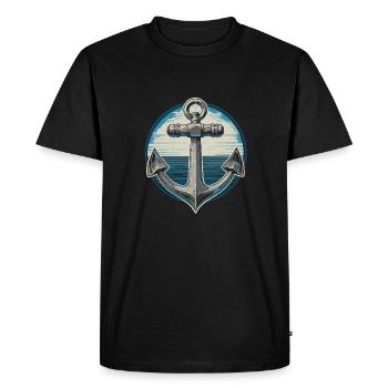 Sailing, Sailing, Sailboat, Anchor - Men's Premium Organic T-Shirt - black - Front - Nico (187cm)