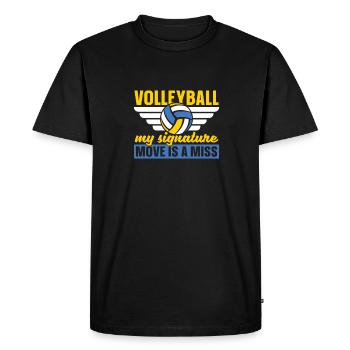 Volley-ball Volley-ball - T-shirt Premium bio Homme - noir - Devant - Nico (187cm)