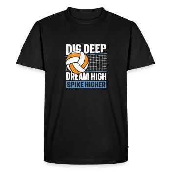 Volley-ball Volley-ball - T-shirt Premium bio Homme - noir - Devant - Nico (187cm)