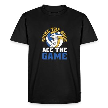 Volleyball Volleyball Ace Card - Men's Premium Organic T-Shirt - black - Front - Nico (187cm)