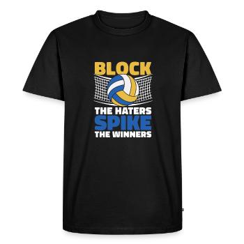 Volley-ball Volley-ball - T-shirt Premium bio Homme - noir - Devant - Nico (187cm)
