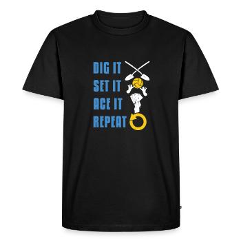 Volleyball Volleyball Ace Card - Men's Premium Organic T-Shirt - black - Front - Nico (187cm)