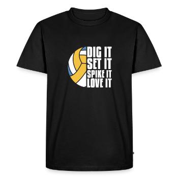 Volley-ball Volley-ball - T-shirt Premium bio Homme - noir - Devant - Nico (187cm)