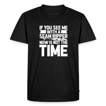 Sewing Sewing Machine - Men's Premium Organic T-Shirt - black - Front - Nico (187cm)