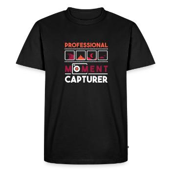 Photographe Appareil photo de photographie - T-shirt Premium bio Homme - noir - Devant - Nico (187cm)