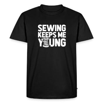 Sewing Sewing Machine - Men's Premium Organic T-Shirt - black - Front - Nico (187cm)