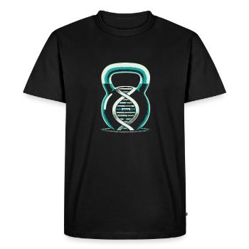 Kettlebell c’est dans mon ADN - T-shirt Premium bio Homme - noir - Devant - Nico (187cm)