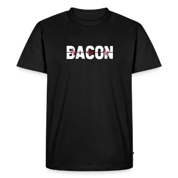Bacon Speck Ekg Rythme cardiaque - T-shirt Premium bio Homme - noir - Devant - Nico (187cm)