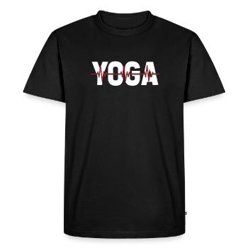Rythme cardiaque ECG de yoga - T-shirt Premium bio Homme - noir - Devant - Nico (187cm)