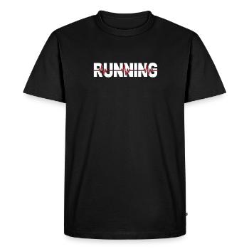 Runner Jogger Runner Running ECG Heartbeat - T-shirt Premium bio Homme - noir - Devant - Nico (187cm)