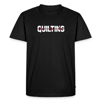 Quilting ECG Heartbeat - Men's Premium Organic T-Shirt - black - Front - Nico (187cm)