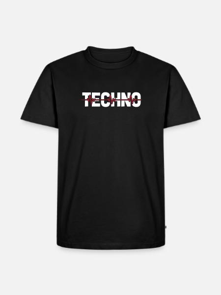 Techno Raver Ekg Heartbeat - Men's Premium Organic T-Shirt - black