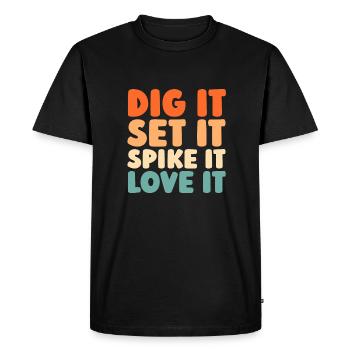 Volley-ball Volley-ball - T-shirt Premium bio Homme - noir - Devant - Nico (187cm)