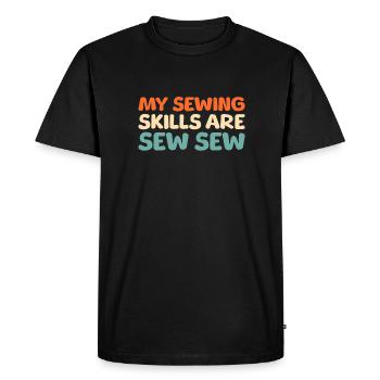 Sewing Sewing Machine - Men's Premium Organic T-Shirt - black - Front - Nico (187cm)