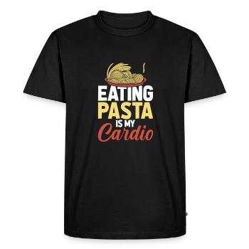 Citation de Pasta Funny Cardio - T-shirt Premium bio Homme - noir - Devant - Nico (187cm)