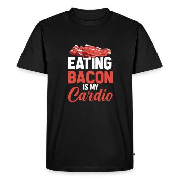 Bacon Speck Citation Cardio Drôle - T-shirt Premium bio Homme - noir - Devant - Nico (187cm)