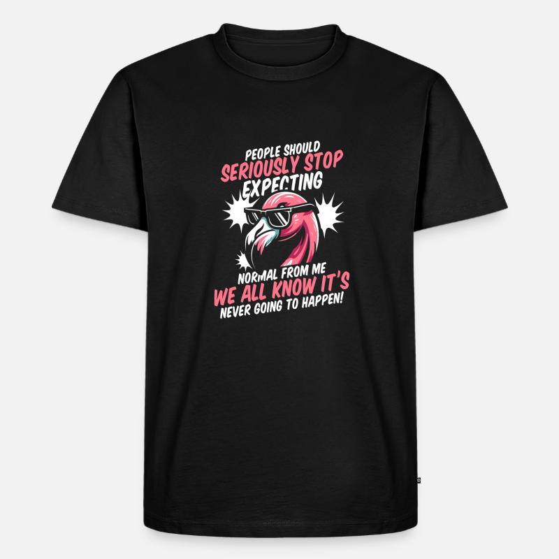Flamingo - Männer Premium Bio T-Shirt - Schwarz