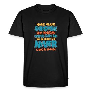 Humour noir - T-shirt Premium bio Homme - noir - Devant - Nico (187cm)