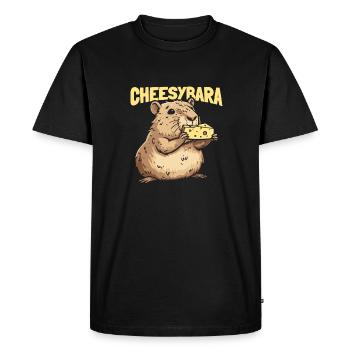 Cheese Cheesemaker Capybara Cheesybara - Men's Premium Organic T-Shirt - black - Front - Nico (187cm)
