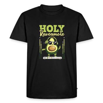 Techno Raver Avocado Holy Raveamole - Men's Premium Organic T-Shirt - black - Front - Nico (187cm)