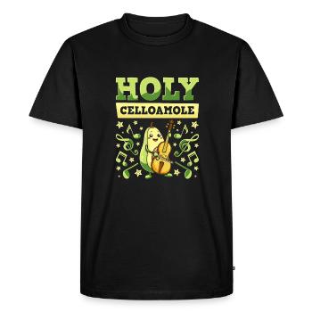 Violoncelle Violoncelle Avocat Saint Celloamole - T-shirt Premium bio Homme - noir - Devant - Nico (187cm)