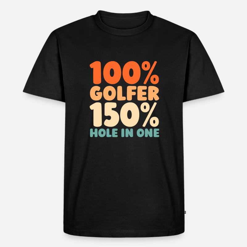 Golf Golfer Golfen - Männer Premium Bio T-Shirt - Schwarz