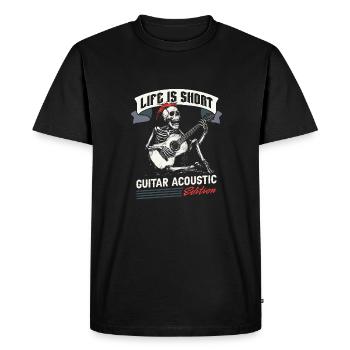Guitare acoustique - T-shirt Premium bio Homme - noir - Devant - Nico (187cm)