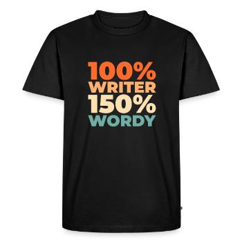 Écrivain Auteur - T-shirt Premium bio Homme - noir - Devant - Nico (187cm)
