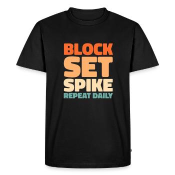 Volley-ball Volley-ball - T-shirt Premium bio Homme - noir - Devant - Nico (187cm)
