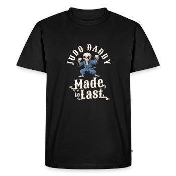 Judoka Squelette Fête des Pères Papa - T-shirt Premium bio Homme - noir - Devant - Nico (187cm)