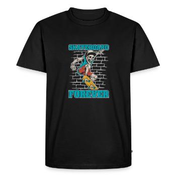 Skateboard Skateur Skeleton - T-shirt Premium bio Homme - noir - Devant - Nico (187cm)