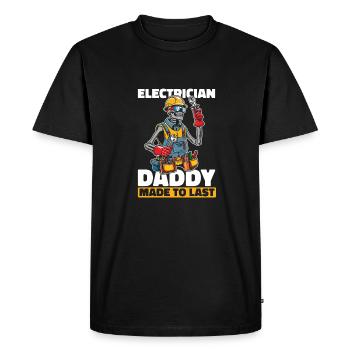 Electrician Electronics Technician Skeleton Fathers Day Dad - Men's Premium Organic T-Shirt - black - Front - Nico (187cm)