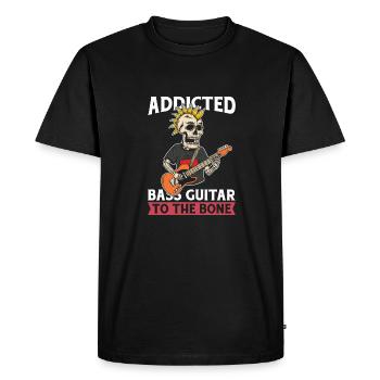 Bassiste, Guitare basse, Basser Skeleton - T-shirt Premium bio Homme - noir - Devant - Nico (187cm)