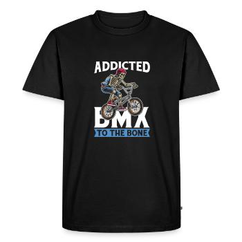 Bmx Bmx Biker Skeleton - Men's Premium Organic T-Shirt - black - Front - Nico (187cm)
