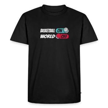 Basket-ball Basketballer Basket-ball sur World Off - T-shirt Premium bio Homme - noir - Devant - Nico (187cm)