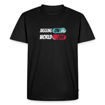 Jonglieren Jongleur Juggling On World Off - Men's Premium Organic T-Shirt - black - Front - Nico (187cm)