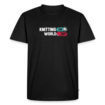 Tricot frappé sur World Off - T-shirt Premium bio Homme - noir - Devant - Nico (187cm)