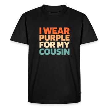 Alzheimer Je porte du violet pour mon cousin Alzheimer - T-shirt Premium bio Homme - noir - Devant - Nico (187cm)