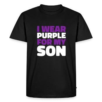 Alzheimer Je porte du violet pour ma sœur Alzheimer - T-shirt Premium bio Homme - noir - Devant - Nico (187cm)