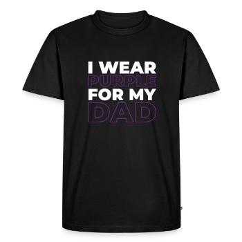 Alzheimer Je porte du violet pour ma mère Alzheimer - T-shirt Premium bio Homme - noir - Devant - Nico (187cm)