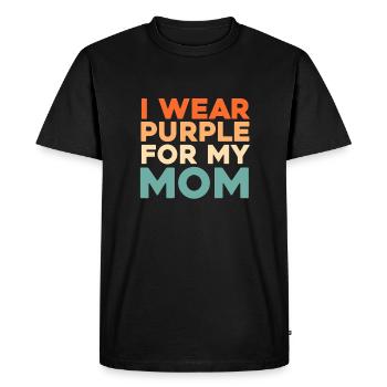 Alzheimer Je porte du violet pour ma mère Alzheimer - T-shirt Premium bio Homme - noir - Devant - Nico (187cm)