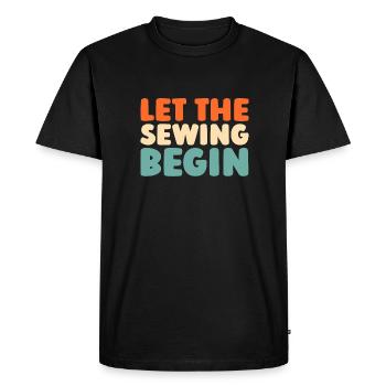 Machine à coudre - T-shirt Premium bio Homme - noir - Devant - Nico (187cm)