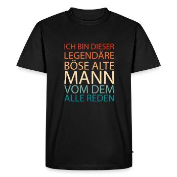Humour noir Bser Vieil homme - T-shirt Premium bio Homme - noir - Devant - Nico (187cm)